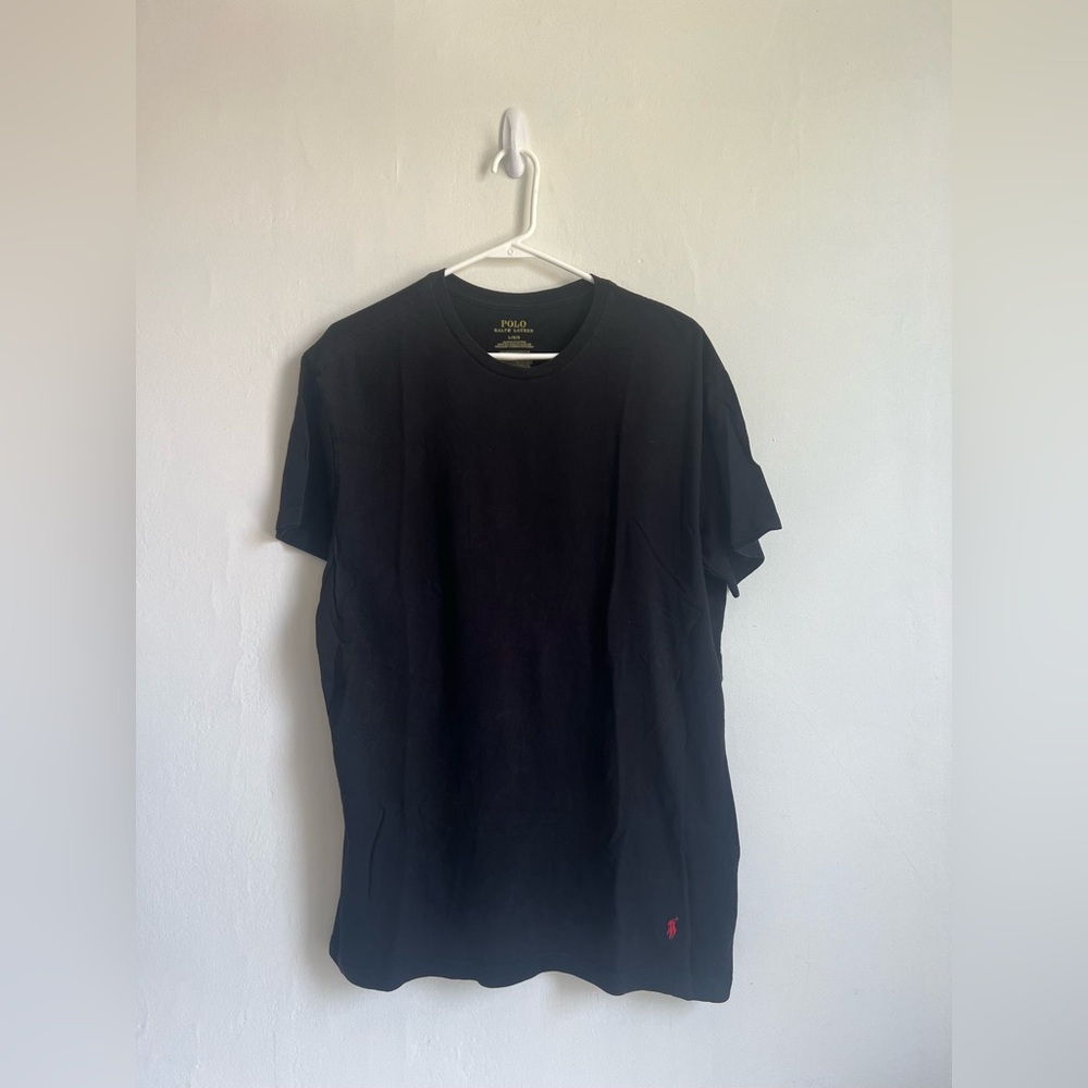 LARGE polo by Ralph Lauren men’s black tee tshirt cotton short sleeve top